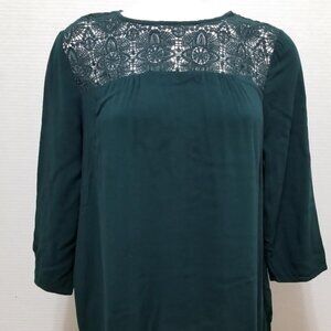Old Navy Floral Lace Top Winter Spruce XXL